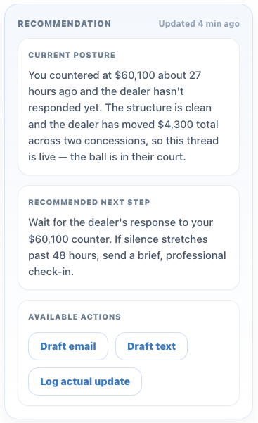 Negotiation Advisor recommendation detail